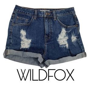 4x$25 wildfox blue distressed summer jean denim shorts size27